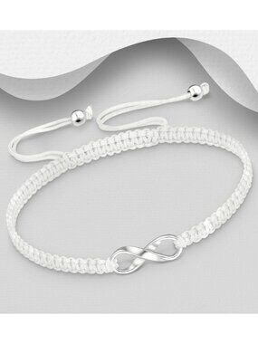 925 Sterling Silver Infinity Adjustable Thread Bracelet